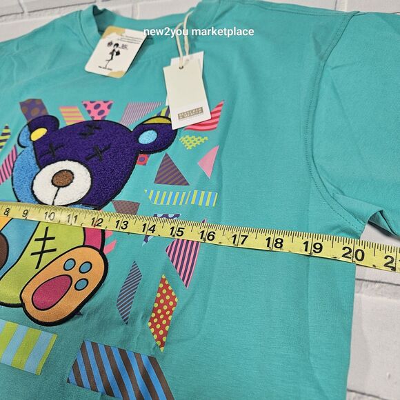 New bleecker & Mercer Mens Short Sleeve BLUE GREEN T Shirt SIZE LARGE - Picture 4 of 9